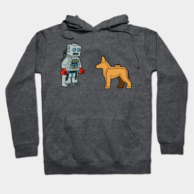 Robot Meets Dog Hoodie by Ricie23